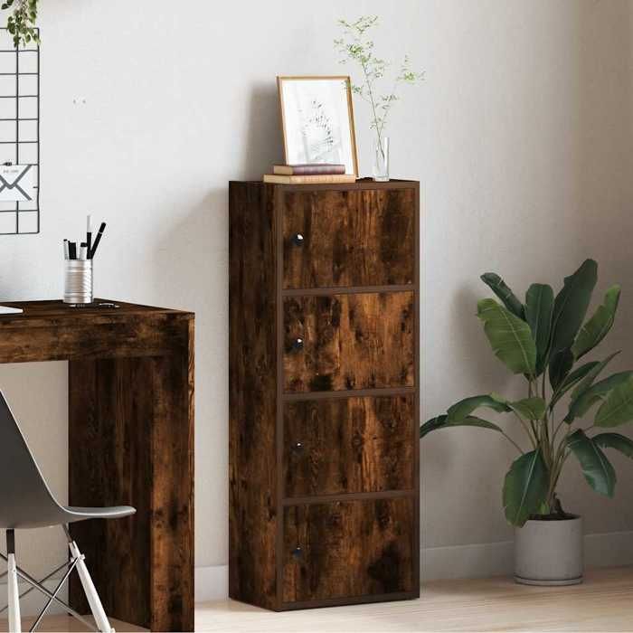 VidaXL Bookcase Smoked Oak 40x24x102 Cm Engineered Wood, Bookshelf, Storage Rack, Book Holder, 860377