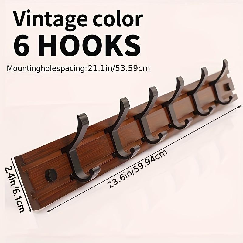 

1 шт. настенная бамбуковая вешалка для одежды, крючок для полотенец в ванной комнате, 5/6 вешалок с крючками для подвешивания пальто, шапок, курток, одежды, полотенец 6hook