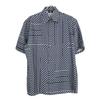 FENDI [Domestic Regular/2011 Made] FS0795 APQG Silk FF Pattern x Stripe S/S Shirt tops 38 NavyUsed