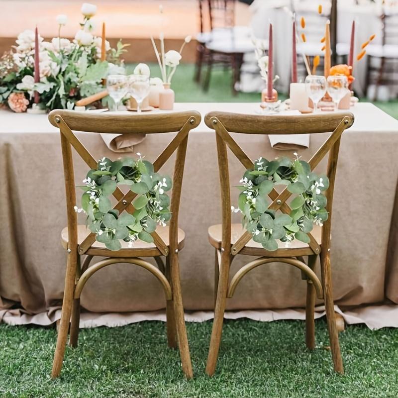 2 Stück Mini Grüner Dekorativer Eukalyptusblätter-Kranz - Wand- & Fensterdekoration für Hochzeit & Party
