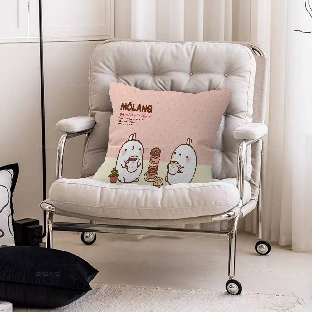 Cute Rabbit Mmolang Pillow Cushion Cover Pillowcase Living Room Sofa Home Decor Customized