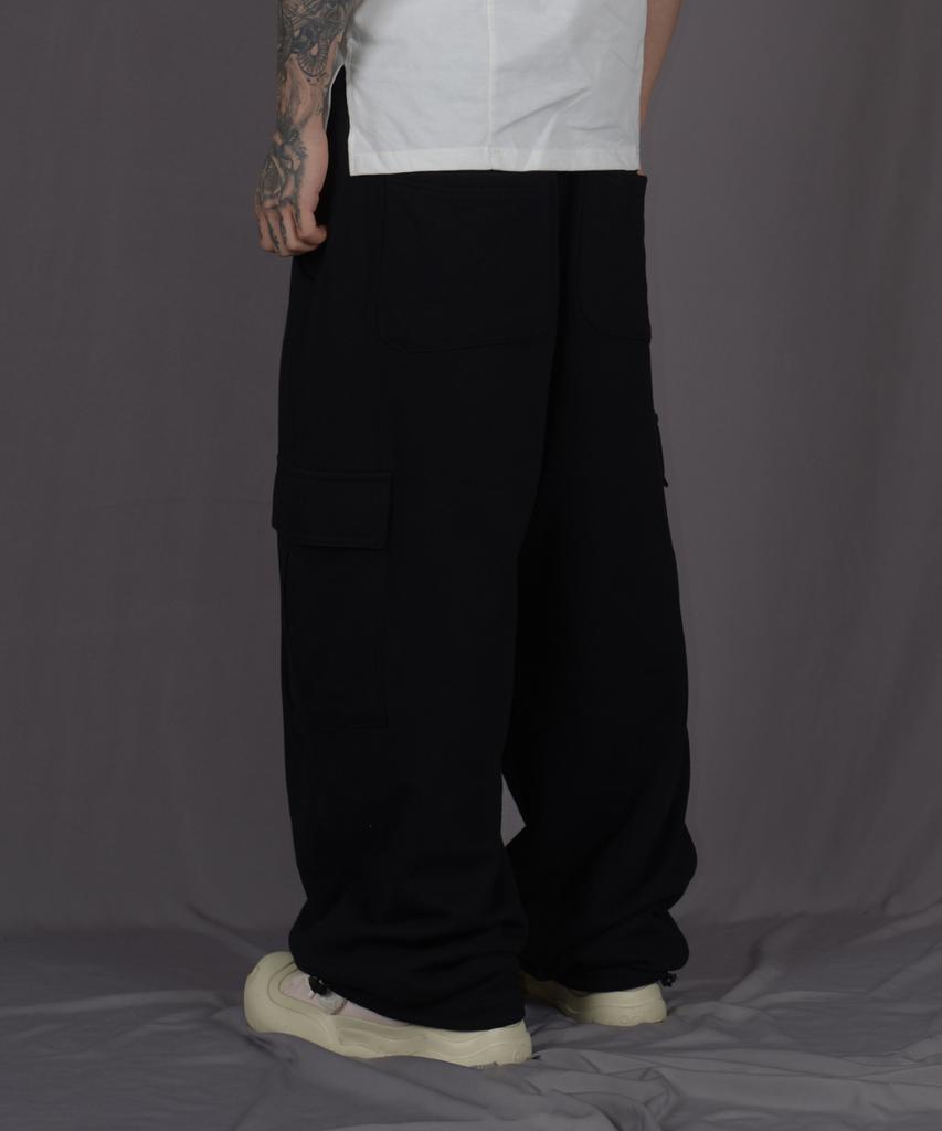 Deuneiji Wide Cotton Cargo Pants Black 0287