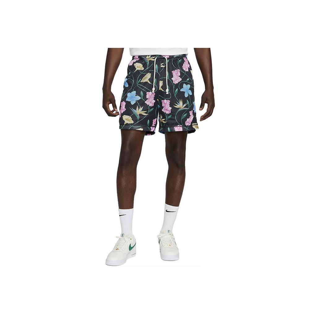 Nike Giannis Standard Issue Full Print Floral Reversible Quick-Dry Basketball Shorts Men Bottoms Black FB6934-010