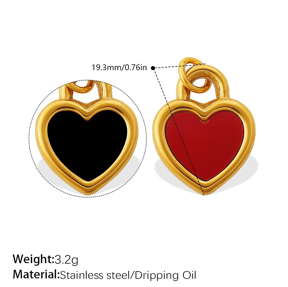 European & American Heart Pendant Necklace & Bracelet Set, Stainless Steel 18K Colorfast Jewelry for Women