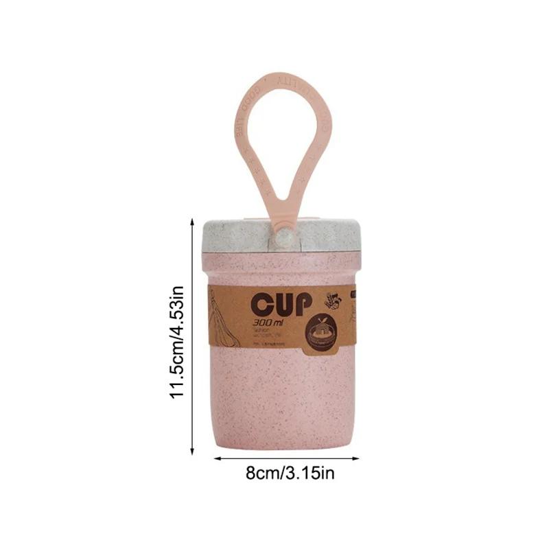 300ml Soepdoos Verzegeld Lekvrij Lunchbox voor Kinderen Tarwestro Ontbijtbeker Soepbeker Magnetron Bento Box Voedselopbergcontainer