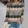 Autumn Fashion 3D Print Crew Neck Long Sleeve T-Shirt Casual Women Clothing Y2k Harajuku Female Clothing Plus Size Tops
