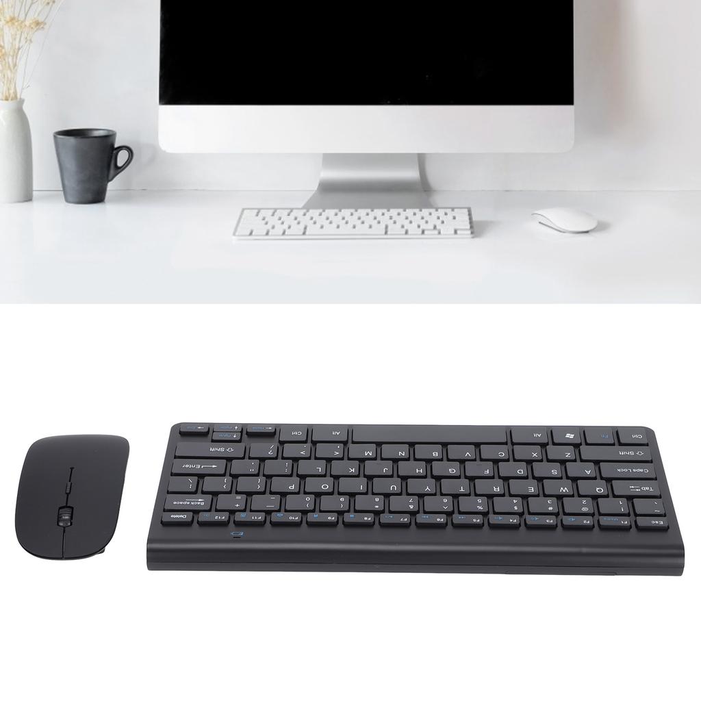 Keyboard Mouse Combo Wireless 2.4G USB Ultraslim Portable Ergonomic Wearproof Keyboard and Mouse for Notebook Computer