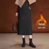 Jupe Midi Amincissante Taille Haute Doublée de Polaire - Style Hiver 2025