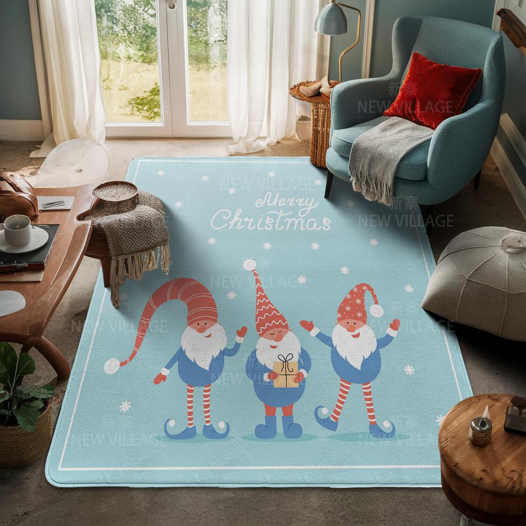 House Entrance Carpet Home Door Mat Living Room Bath Foot Bathroom Non-slip Water Absorption Rugs Bath Merry Christmas Winter