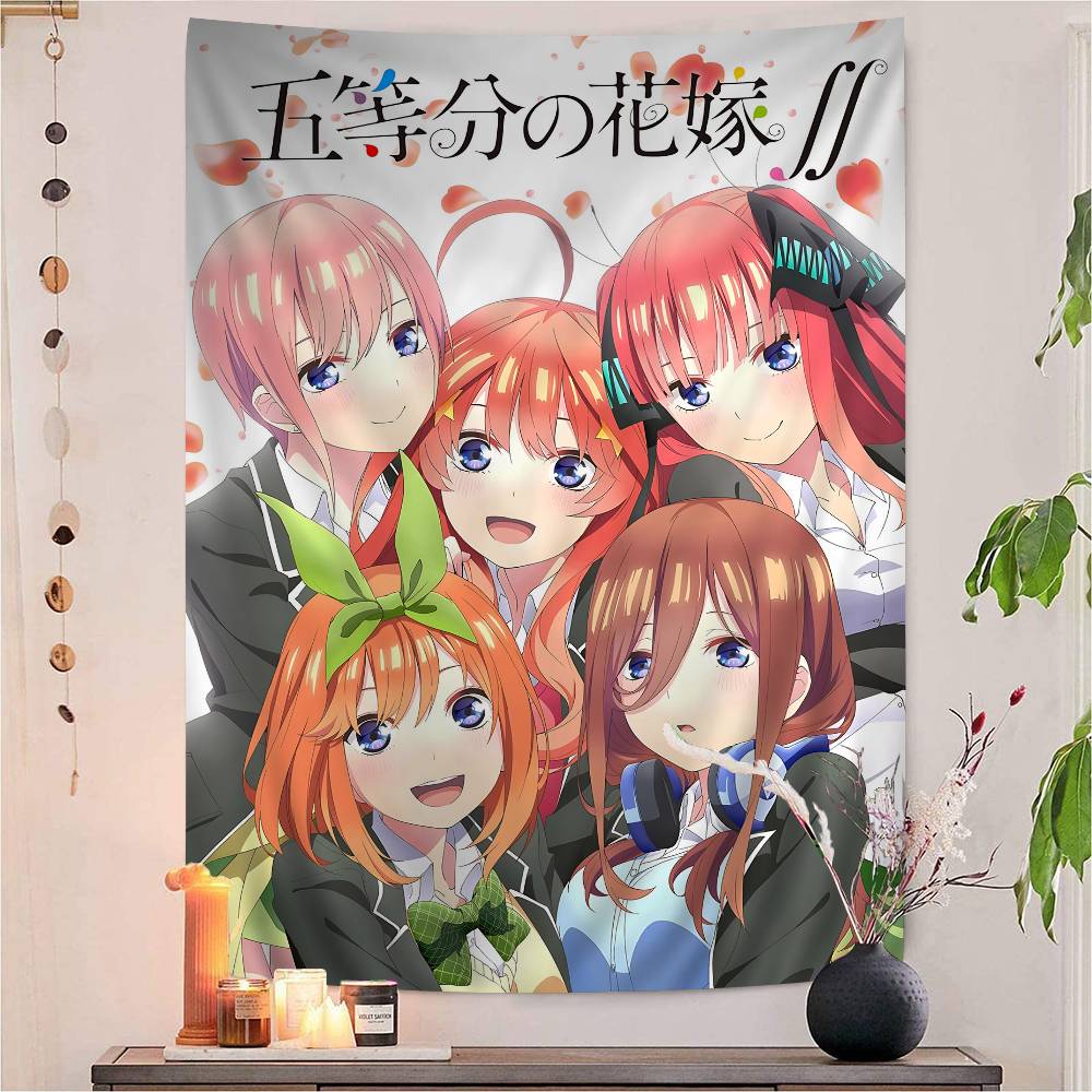 Anime Q-Quintessential Quintuplets Tapestry Art Printing Japanese Wall Tapestry Anime Wall Hanging Home Decor