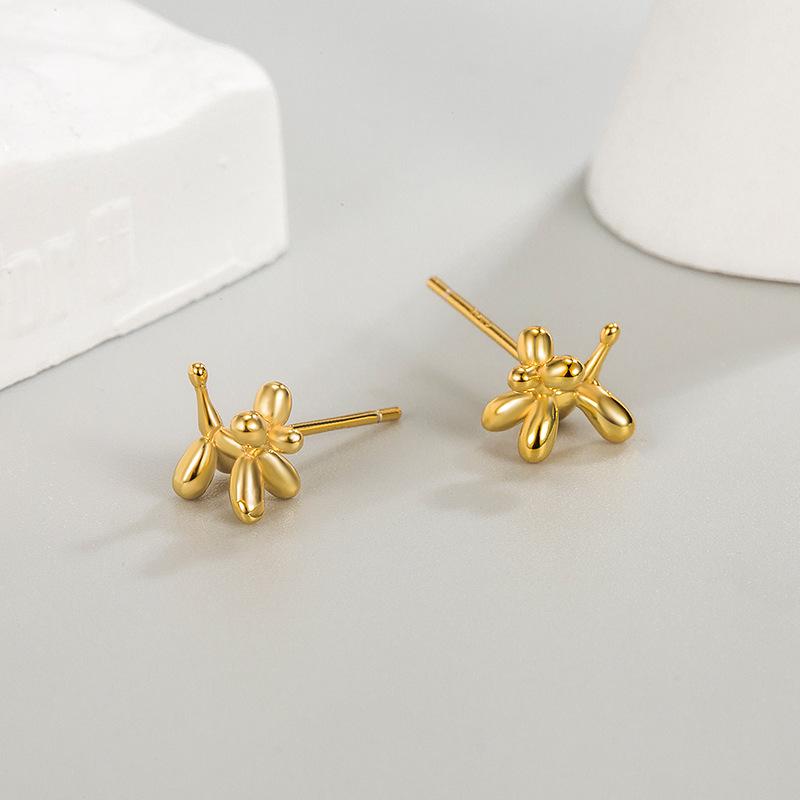 Balloon Dog Sterling Silver Stud Earrings - Trendy, Cool, and Sweet Japanese/Korean Style for Women 2022