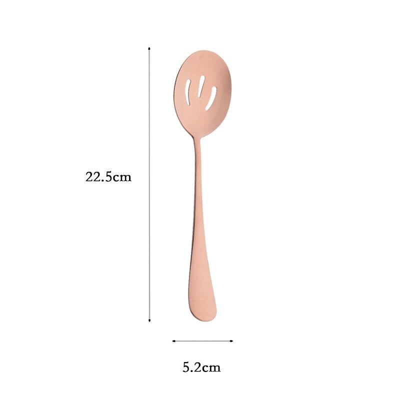 Rose Gold Stainless Steel Dinnerware Cake Spatula Soup Spoon Colander Spoon Service Spoon Salad Fork Buffet Party Accessories Tools