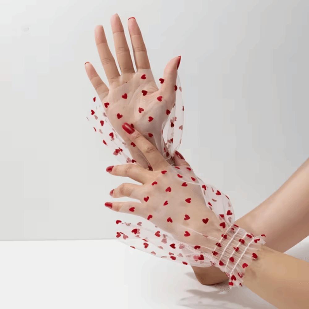 Short Polka Dot Fake Sleeves Sweet Fake Pleated Cuff All-match Nail Art Sleeves Social Media