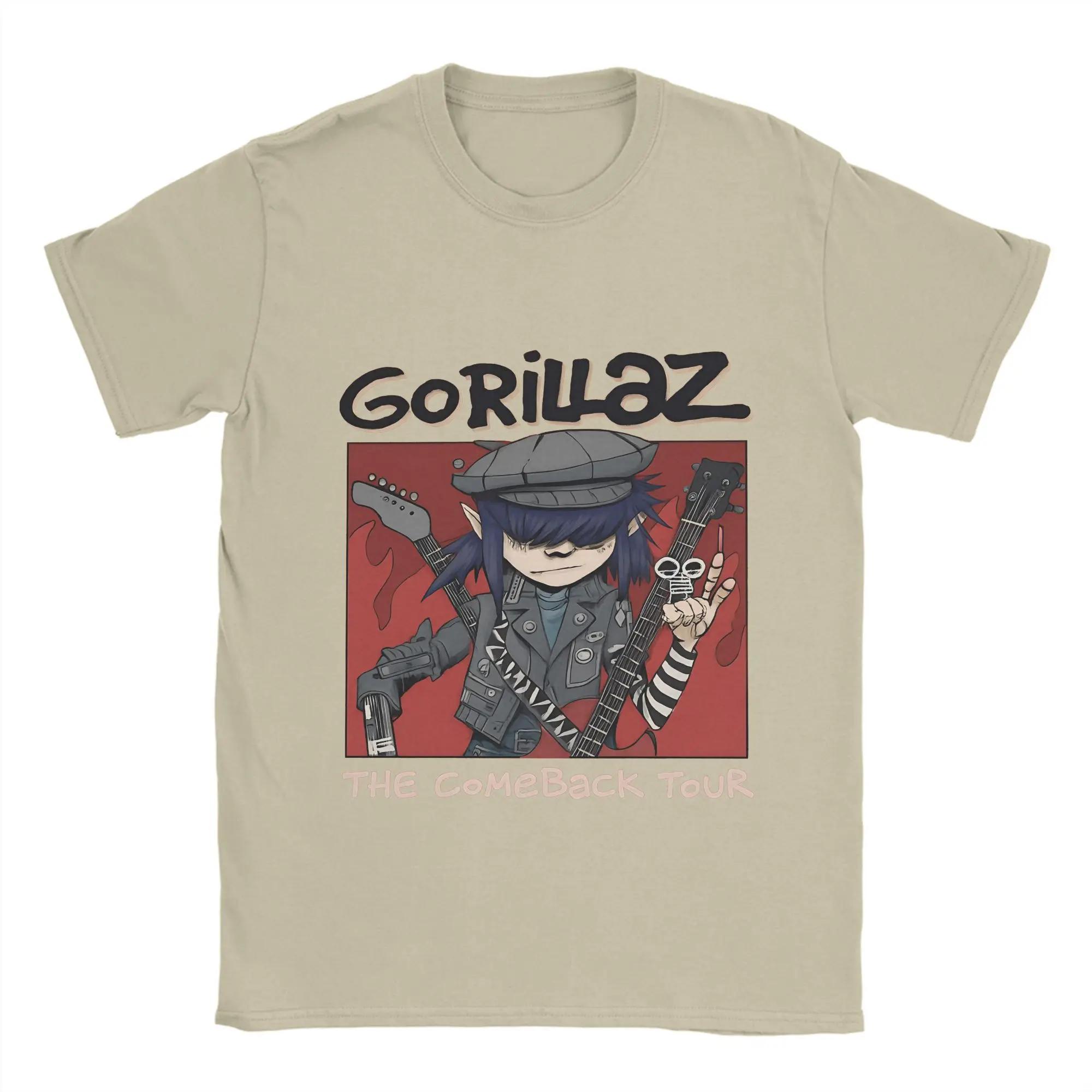 

Gorillazs Unisexs T Shirts Awesome Tee Shirt Short Sleeve Round Neck TShirt Pure Cotton Unique Womens Tops S