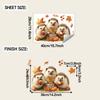 Cute Hedgehog Eating Apples, Autumn Fallen Leaves, Home Glass Window Decoration Stickers
