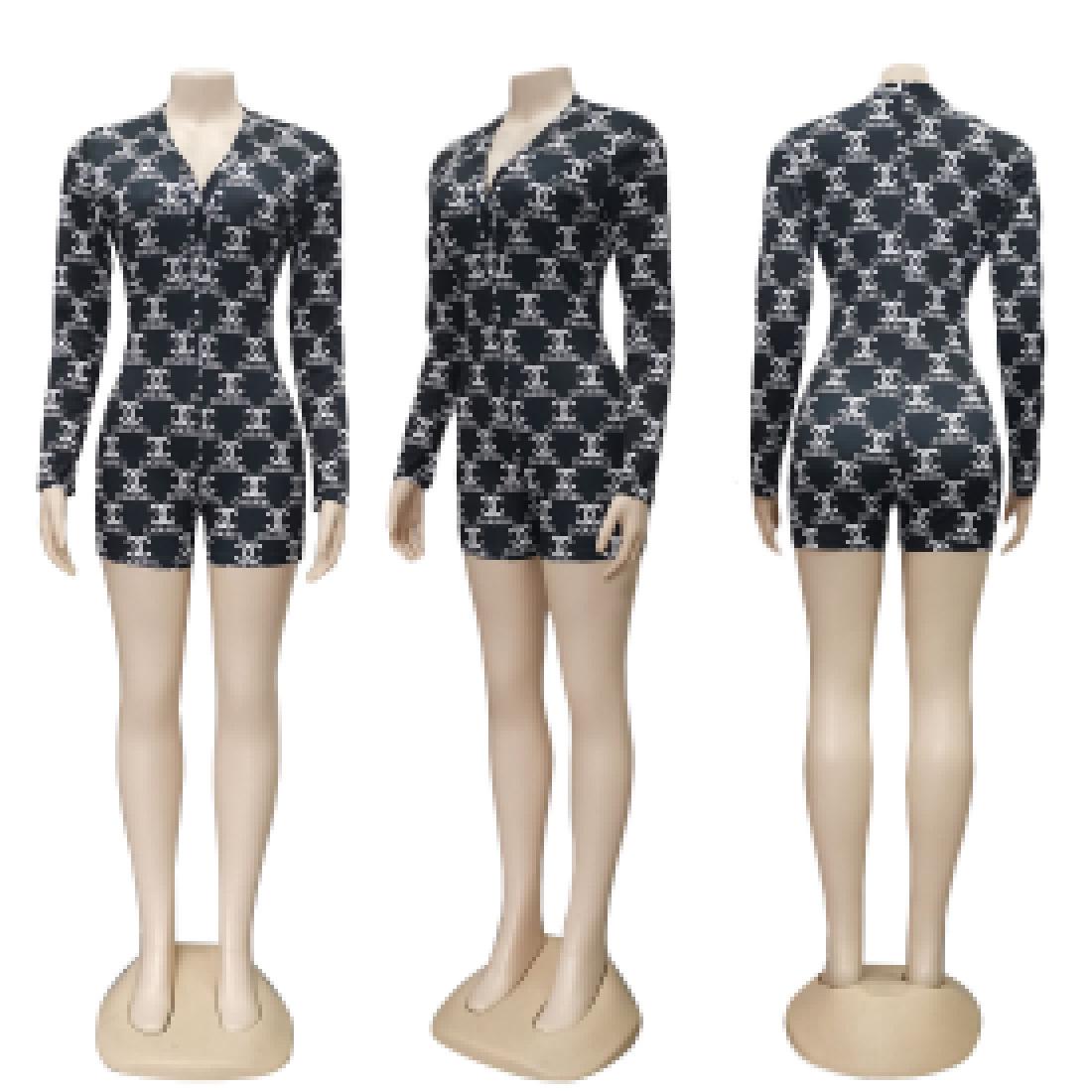 

J2155 Женский модный комбинезон с принтом - 6 цветов Large