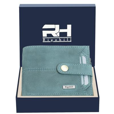Doger Aqua Zimmer Herren-Geldbörse aus Leder, Echtleder-Geldbörse mit RFID-Blockierung, Geschenkset für Männer