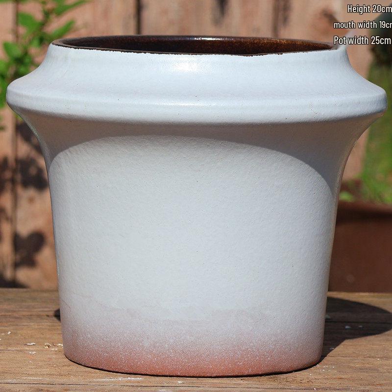 Hoher Handgefertigter Keramikkrug für Sukkulenten und Orchideen