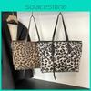 Stylish Large Leopard Print Tote Bag For Women Versatile Everyday Use In Chic Black And Coffee Colors