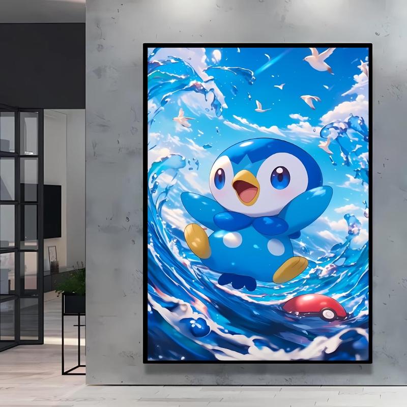 Japanese Anime Canvas Paintings  Pikachu Poster Cartoon Character Picture Bright and Clear Colors High Quality Home Decor