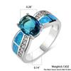 Temperament European and American Oval Two Tone Tourmaline Personalized Ring