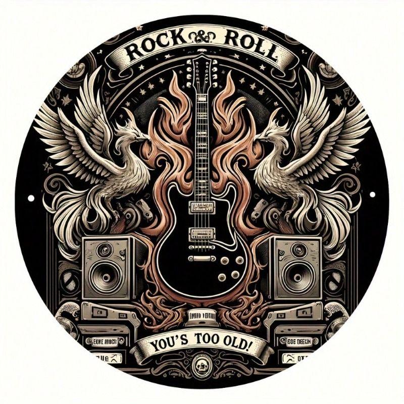 Round Retro Tin Sign Metal Wall Art 20x20cm for Living Room Balcony Home Decor