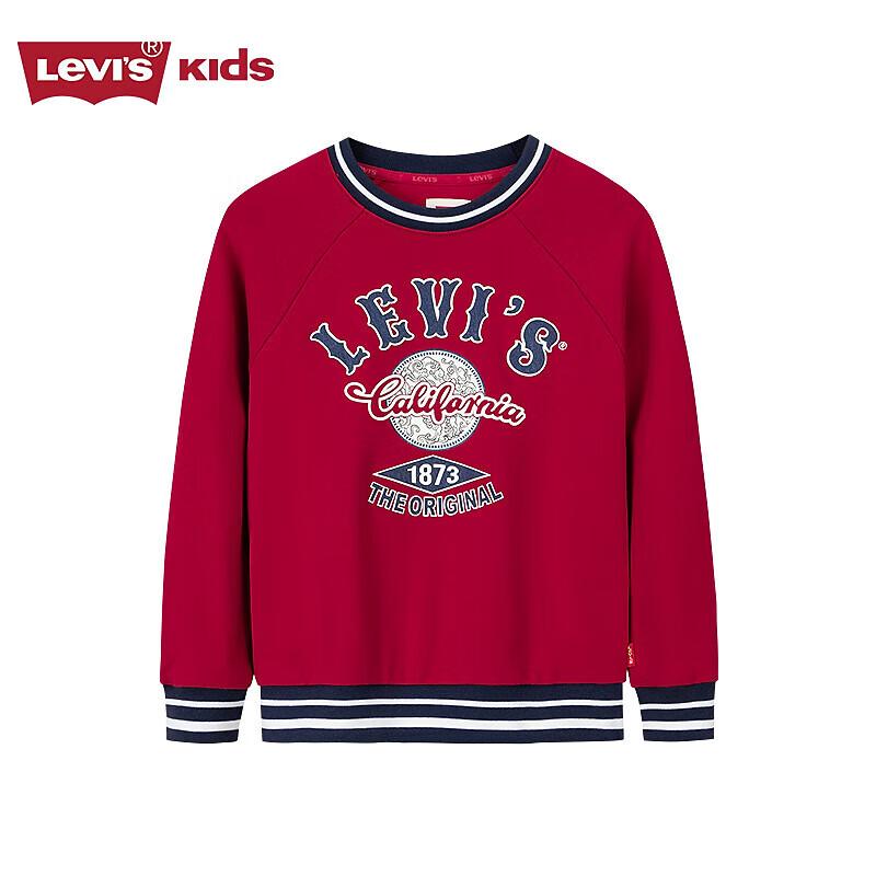 Levi s Boys  Chili Red Crew Neck Terry Sweatshirt L