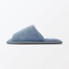 MUJI Washable Cotton Terry Open Size M 76410287 Slippers, Toe, (22.5-25cm), Blue,