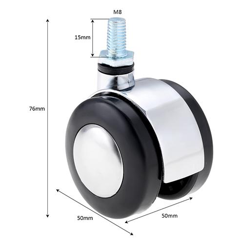 1 pz Ruote Scorrevoli Girevoli Ruote Girevoli Piastra per Mobili Rullo Carrello Piedino per Divano Sedia con/senza Freno 8mm/10mm resistente all'usura