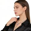 Perfect Gift Stainless Steel Bolo Necklace with Sliding Block Design and Rhinestones Design for Daily & Parties