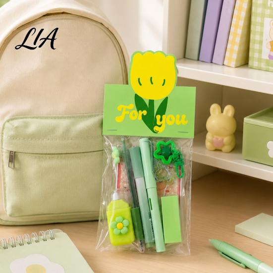 Cute Stationery Set Flower Set, Macaron Color Correction Tape And Smooth Gel Pens Writing Pens, Portable Homework Essentials for Students Shaped