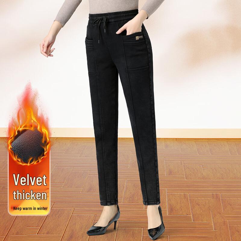 Paster Women s Fleece-Lined Slim-Fit Winter Jeans 4XL