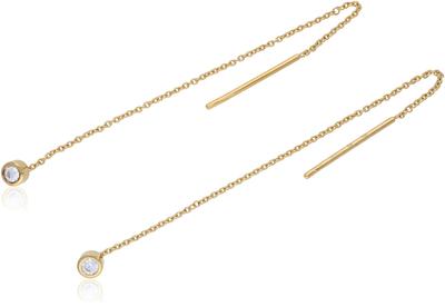 Skagen Glitz Gold Tone Sterling Silver Threader SKJS0037710 Women's & Earrings,