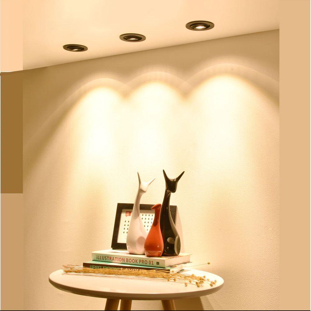Recessed Luminaire, Movable Eyelet, Black, Round, Halogen, GU10 Spotlight Videx