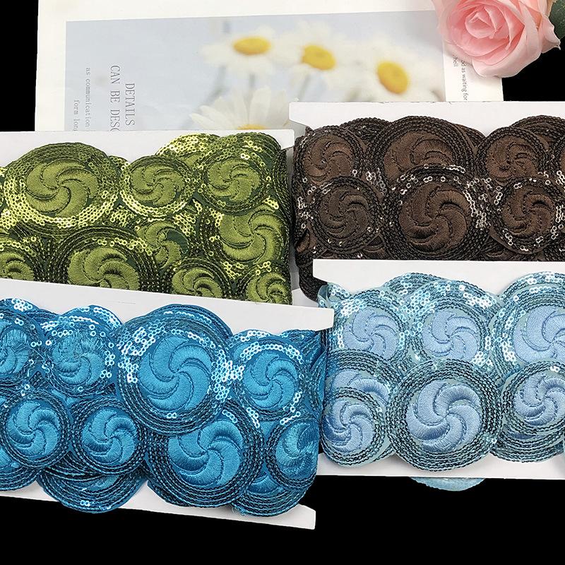 Ny 6 cm etnisk broderi blonder Diy Miao Buyi skjørt kostyme kostymetilbehør blonder 6 yards