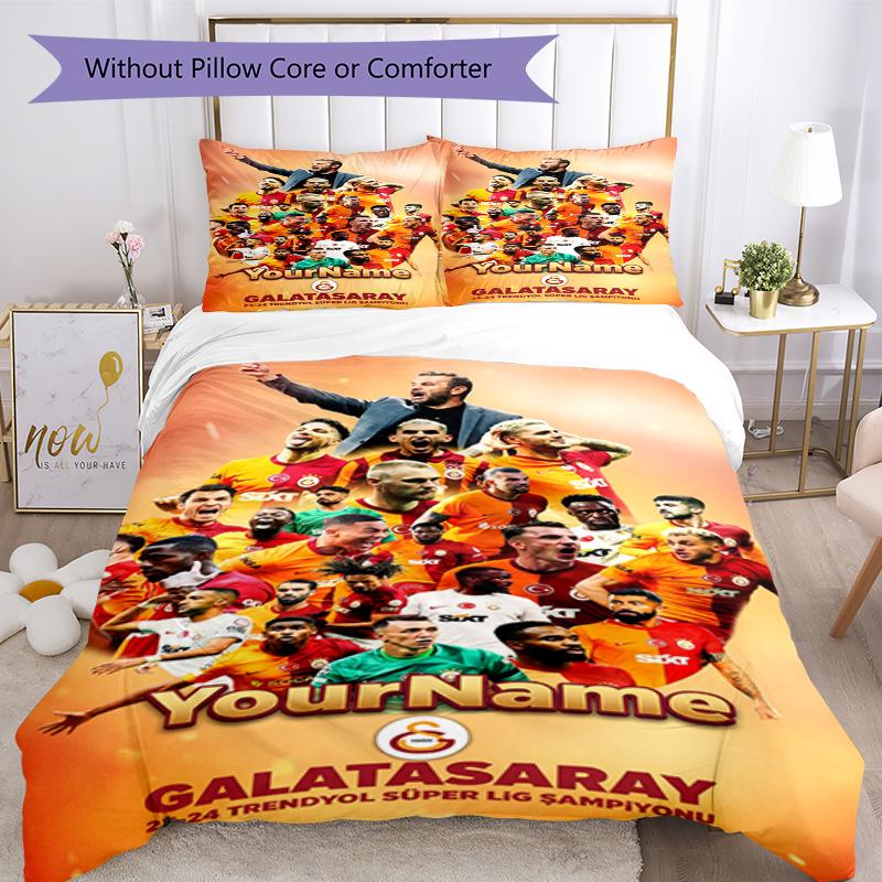 Galatasaray 77 Customize your name Bedding Set Breathable Duvet Cover with Pillowcases Home Decoration Birthday Gift