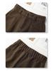 Women's Khaki Wool Trousers: 2024 Autumn/Winter Wide-Leg A-Line Bootcut Shorts