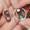Nail Art Cat'S Eye Magnet Tool Hollow Ring-Shaped Glass Bead Cat Eye Magnetic Nail Art Effect Magnetic Gel Polish Manicure Tools