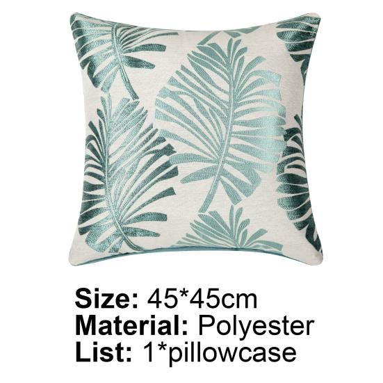 Pillow Case Skin-friendly Plant Pattern Polyester Decorative Sofa Cushion Cover for Home