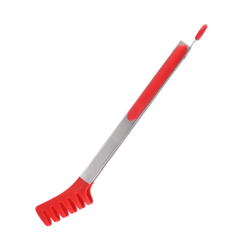 Pinza per Cibo in Acciaio Inossidabile e Silicone, Pinza per Barbecue Resistente al Calore e alle Scottature, Pinza Estesa per Pane, Strumento per Cottura in Cucina