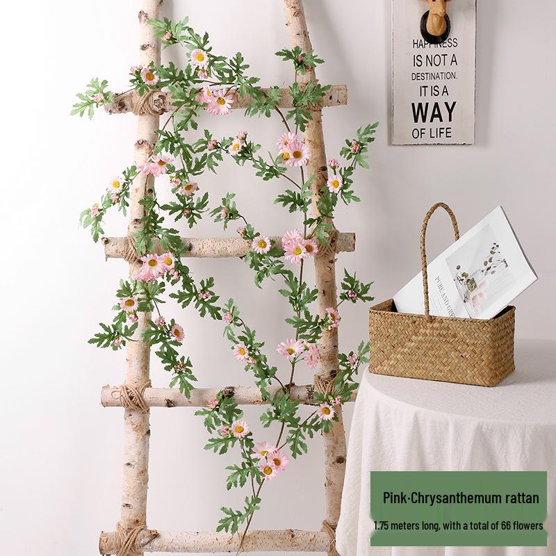 Daisy Vine Sunflower Artificial Flower for AC Pipe and Wall Decor, Wedding & Window Decoration