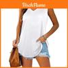 Cotton Sleeveless V Neck Tshirt For Women With Spliced Design Casual Spring