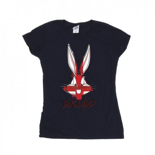 

Looney Tunes Womens/Ladies Bugs England Face Cotton T-Shirt білий