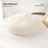 New Autumn And Winter Bright Silk Beret Trendy Women'S Wool Mushroom Hat High-End Korean Fashion Painter Hat