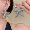 Silver Needle Metal Starfish Folded Earrings Fashion Temperament Earrings Light Luxury Premium Holiday Earrings