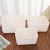 3Pcs Woven Storage Basket Natural Rattan Paper Rope Stackable Square Open Design for Kitchen Bedroom Living Room Bathroom Storage Organizers Home Tidy