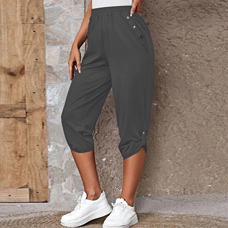 Summer 2023 Hot-Selling Women's Fashion Casual Elastic Crop Pants