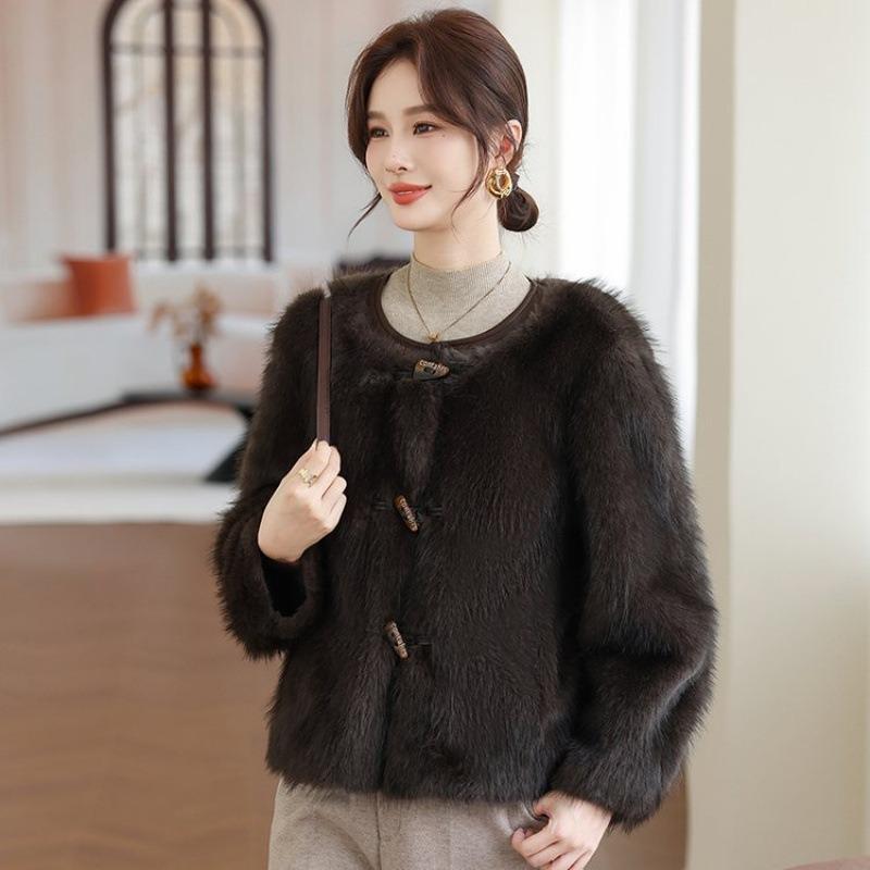 

Высококачественная зимняя куртка с интегрированным мехом, благородным темпераментом и новой шубой из норки средней длины 5XL [recommended 150-80kg] коричневый