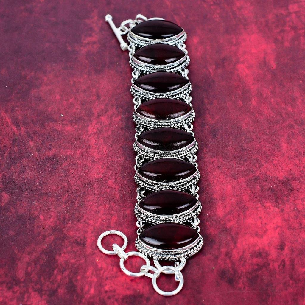Red Flash Labradorite Bracelet, 925 Sterling Silver Gemstone Jewelry, Handmade Bracelet Amazing Jewelry, Gift For Love