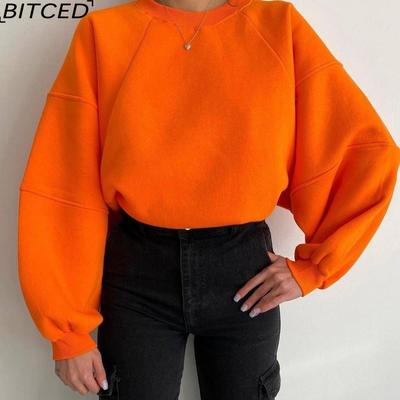 Crew-neck Splicing Long Sleeve Solid Color Basic All-in-one Hoodie Fleece Shirt